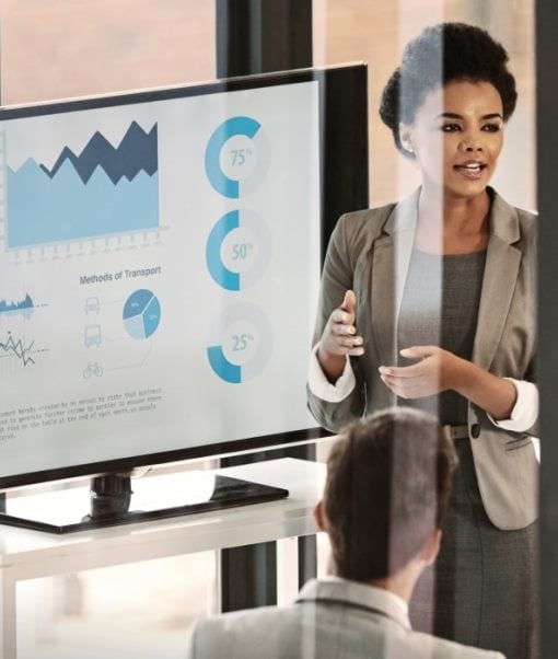 Woman presenting in the conference room